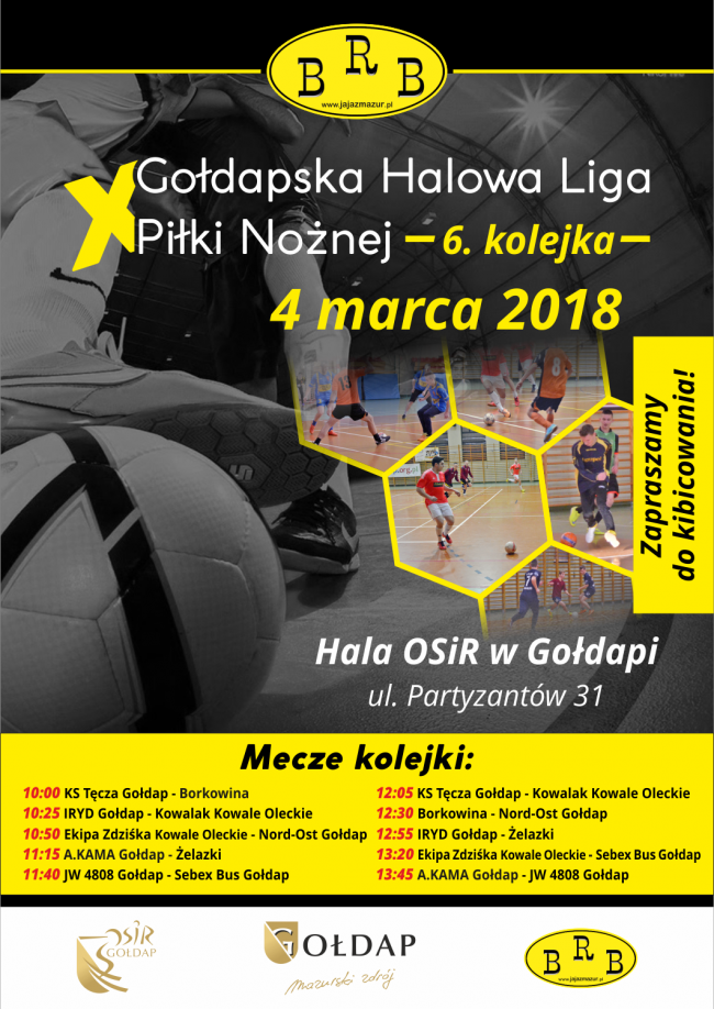 gołdapska liga halowej piłki nożnej rbb 2018