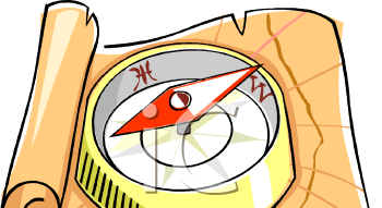 0511-1010-0812-3643_Compass_Sitting_on_a_Scrolled_Map_clipart_image
