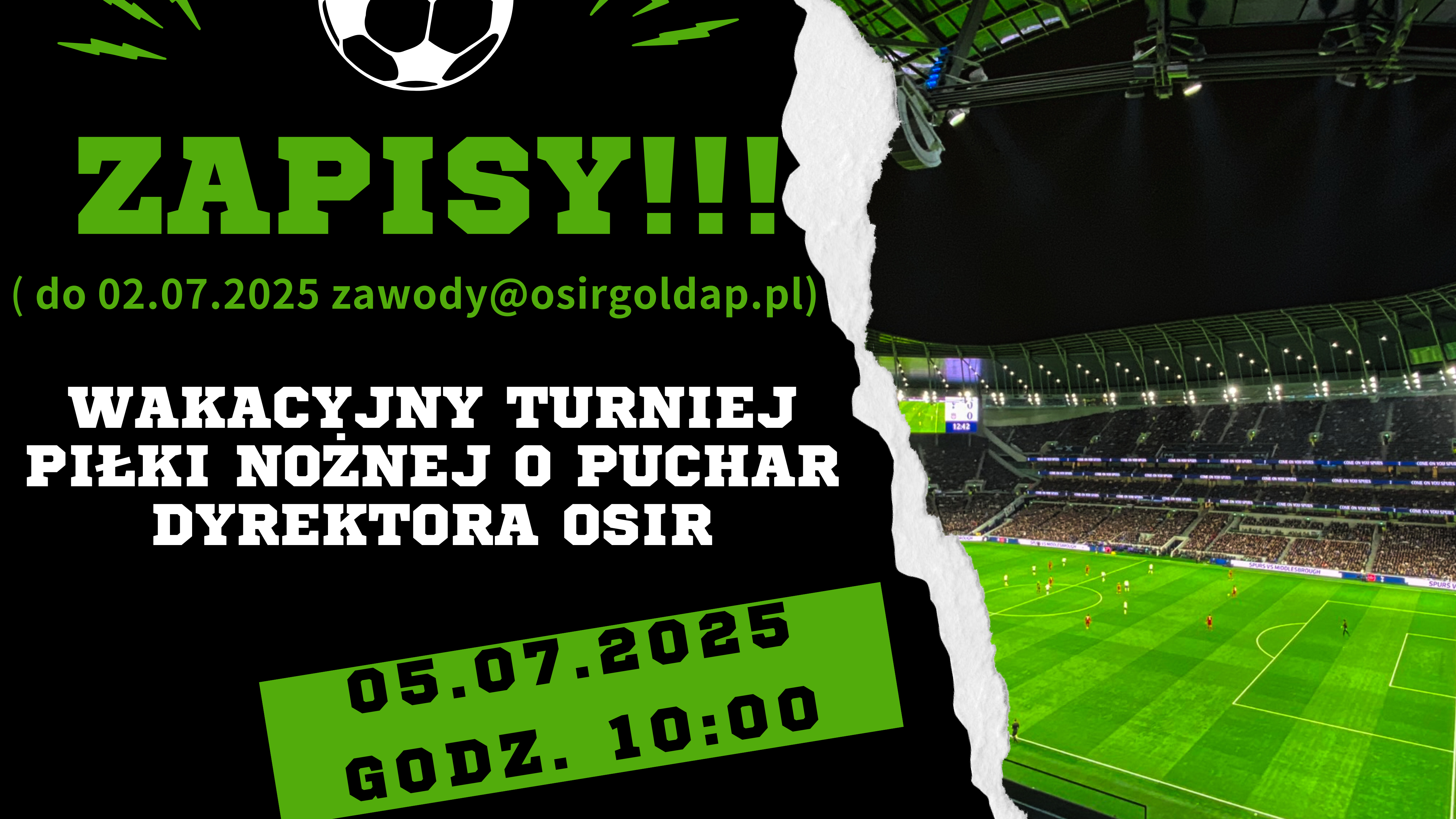 Czarny i Zielony Klasyczny Baner – piłka nożna