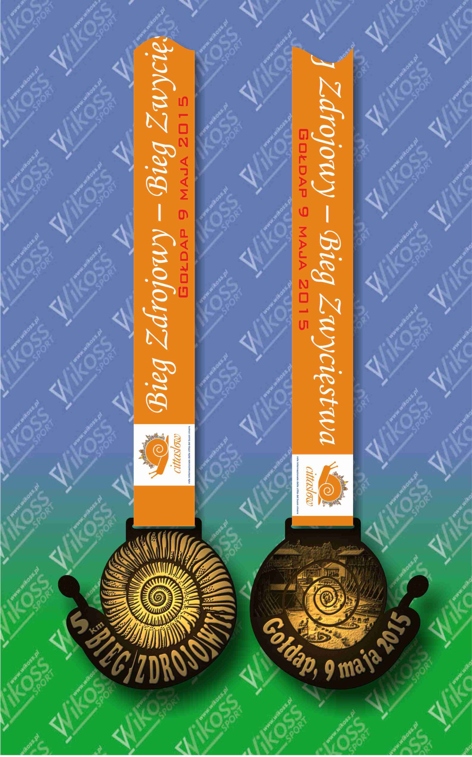 Bieg Zdrojowy_Gołdap 2015_medal+szarfa