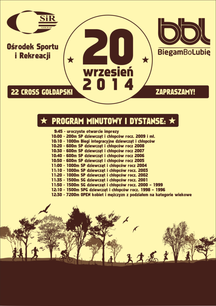 plakat osir cross i bieg leśnika lasy państwowe