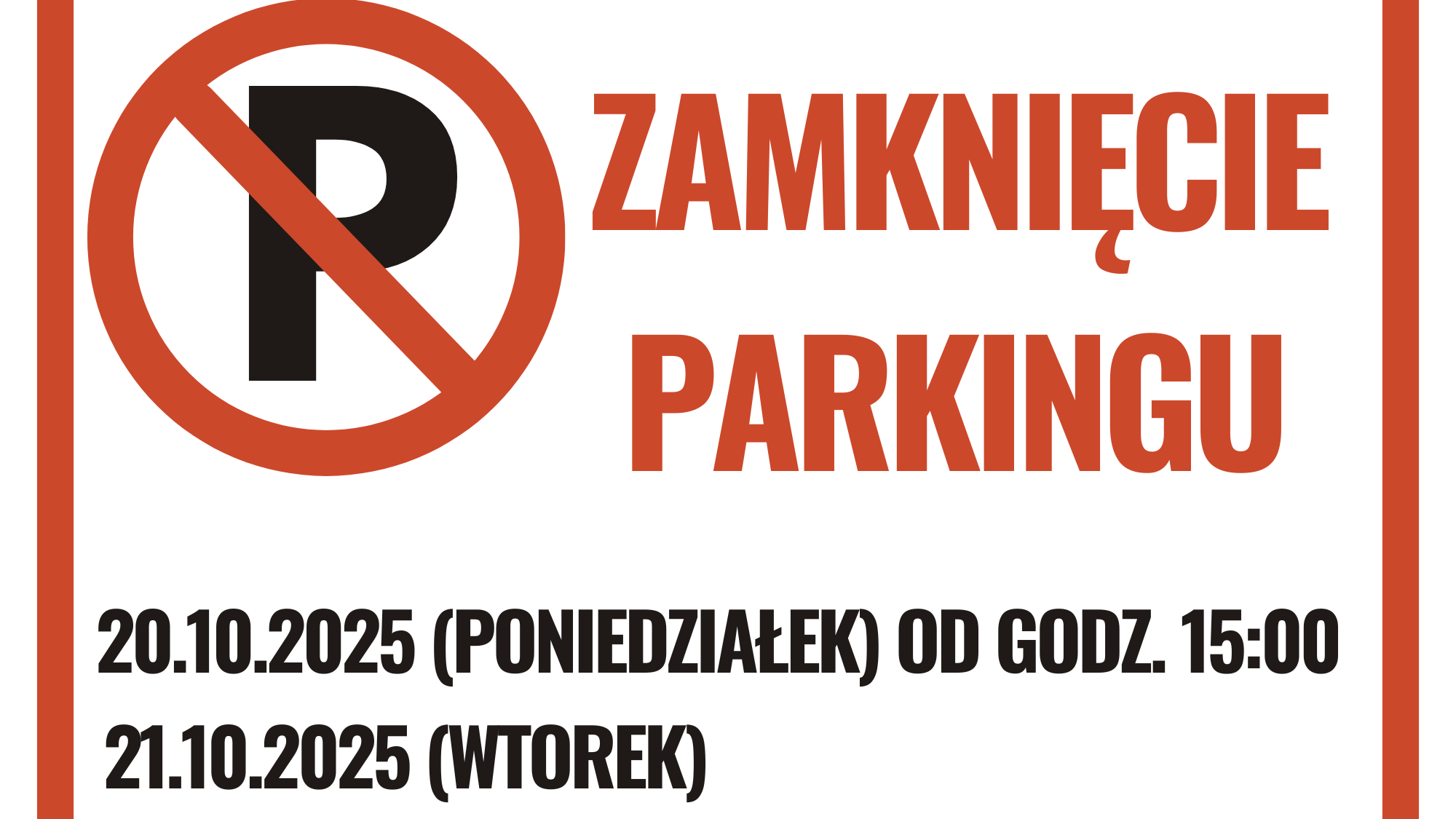 Red White Simple Minimalist No Parking Sign Poster